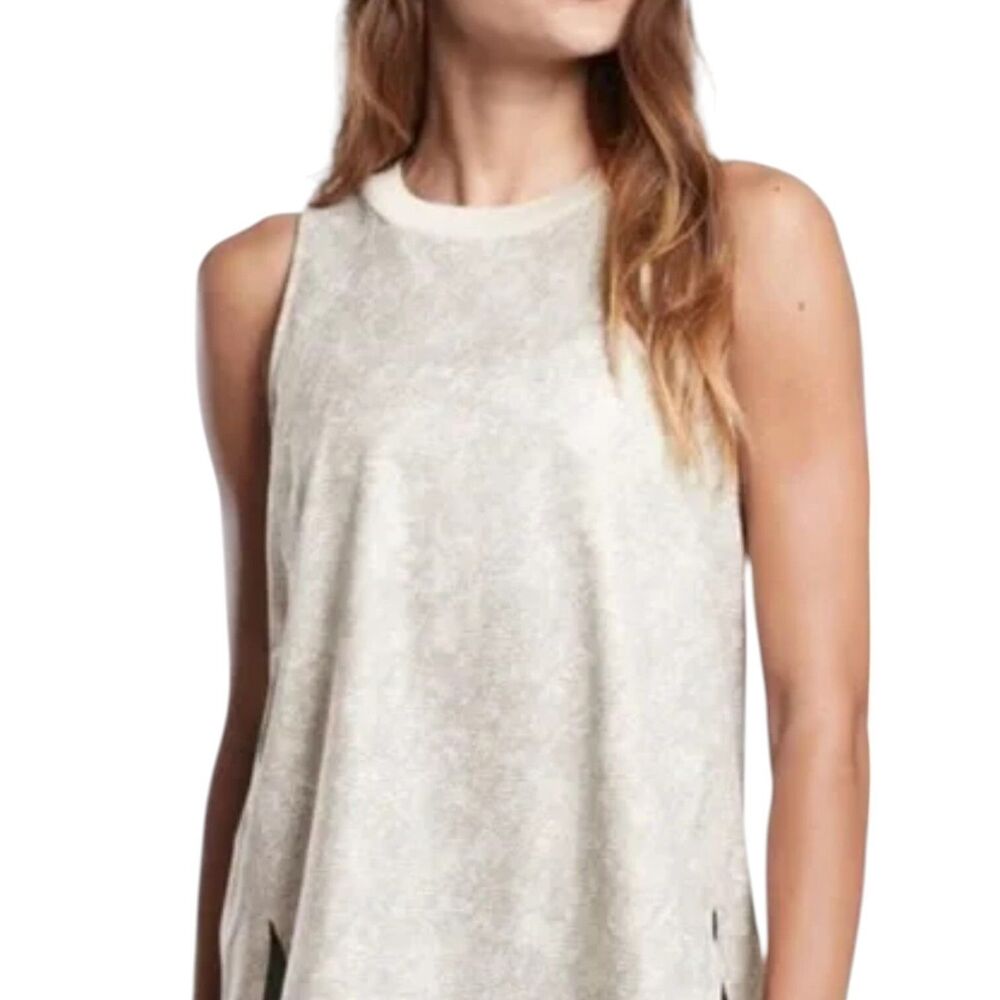 Athleta  Zephyr Print Tank Top Women's Gray/Cream Size 1X Viper Reptile Stretch